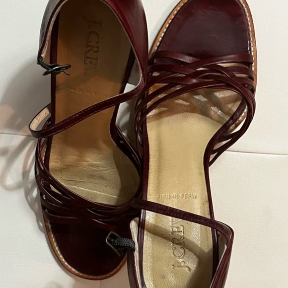 J. Crew Italian Leather Strappy Heels Sz 7 - Picture 3 of 9
